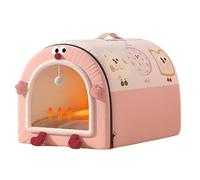 Lit pour chien 2 en 1 - Grand chenil pliable - Antidérapant - Chaud - Igloo - Amovible - Lavable - Confortable - Pour chiens et chats