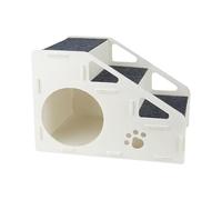 Lit pour chien - 42 x 32 x 32 cm - Petits escaliers antidérapants - Rampe de grotte de race confortable à 4 niveaux pour usage polyvalent - Pour chambre à coucher, petits, moyens et grands chats - H