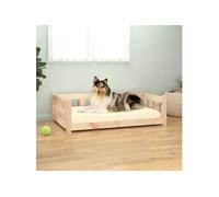 Lit pour chien 95,5x65,5x28 cm bois de pin solide