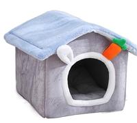 Lit pour Chien apaisant, lit pour Animal de Compagnie, Doux et Long, en Peluche Gris, lit Rond pour Chat, Maison Ronde pour Chien