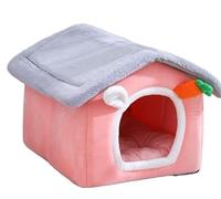 Lit pour Chien apaisant, lit pour Animal de Compagnie, Doux et Long, en Peluche Gris, lit Rond pour Chat, Maison Ronde pour Chien