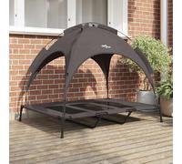 Vidaxl Lit Pour Chien Surélevé Avec Toit Amovible Noir S Acier