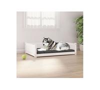 Lit pour chien Blanc 105,5x75,5x28 cm Bois de pin solide