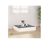 Lit pour chien Blanc 51,5x44x9 cm Bois de pin solide