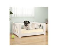 vidaXL Lit pour chien Canapé couchage Bois de pin solide 65,5x50,5x28 cm Blanc