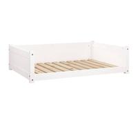 Lit pour chien Blanc 95,5x65,5x28 cm Bois de pin solide