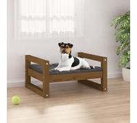 Vidaxl Lit Pour Chien Marron Miel 75,5x55,5x28 Cm Bois De Pin Solide