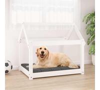 822208 vidaXL Lit pour chien Blanc 81x60x70 cm Bois de pin solide