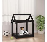 Vidaxl Lit Pour Chien Noir 61x50x70 Cm Bois De Pin Solide