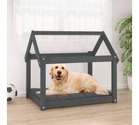 Vidaxl Lit Pour Chien Gris 71x55x70 Cm Bois De Pin Solide