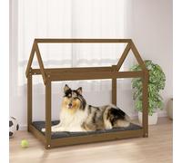 Lit pour Chien Bois de Pin Solide Chiot Maison Multicolore Multi-taille vidaXL