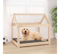 Lit pour Chien Bois de Pin Solide Chiot Maison Multicolore Multi-taille vidaXL