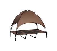 Lit pour chien chat sur pied velum anti-UV tissu Oxford micro-perforé sac transport inclus marron
