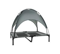 Lit pour chien chat sur pieds lit de camp lit surélevé rafraîchissant velum anti-UV Oxford micro-perforé parasol et sac de transport inclus dim. 92L