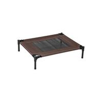 Lit pour chien chat sur pieds tissu oxford textilène micro-perforé 76L x 61l x 18H cm marron noir