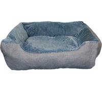 Lit pour chien, coussin en lin, panier pour chien, bords surélevés, dessous antidérapant rectangulaire 70L x 55B x 21D cm Anthracite