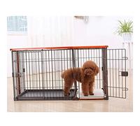 Lit pour chien de petite, moyenne et grande taille, cage en fer assemblée avec toilettes pour chiens de petite, moyenne et grande taille, cage d'intérieur Keji (88 x 57 x 55 cm)