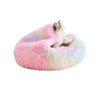 Lit pour chien de taille moyenne - Lit rond confortable arc-en-ciel pour chien | Maison pour chat, chien en forme de beignet, meubles pour animaux de compagnie pour l'hiver, chat, petit chien, maison