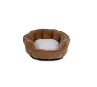 Lit pour Chien Douillet et Adorable - Tapis Doux et Chaud pour Animaux de Compagnie - Couleur Marron - Maison d'hiver idéale pour Chats - Confortable Pearl S