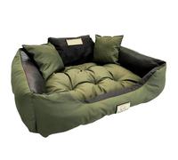 Lit pour chien - EDANTI - 130x105 cm - Emplacement pour nom - Imperméable - Coussins inclus