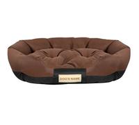 Lit pour chien - EDANTI - 130x105 cm - Ovale - Imperméable - Emplacement nom