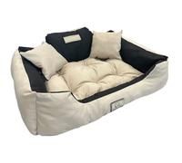 Lit Pour Chien EDANTI 55x45 cm Emplacement Pour Nom Imperméable Beige