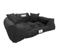 Lit Pour Chien EDANTI 55x45 cm Emplacement Pour Nom Imperméable Noir