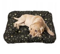 Lit pour chien - EDANTI - Premium Relax - 70x50 cm - PVC codura imperméable - Marron motif os doré