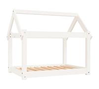 Lit pour Chien en Bois, Panier Canapé pour Chien Chat Animal de Compagnie Blanc 81x60x70 cm Bois de pin Solide