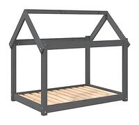 Lit pour Chien en Bois, Panier Canapé pour Chien Chat Animal de Compagnie Gris 101x70x90 cm Bois de pin Solide