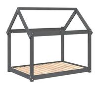 Lit pour Chien en Bois, Panier Canapé pour Chien Chat Animal de Compagnie Gris 111x80x100 cm Bois de pin Solide