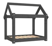 Lit pour Chien en Bois, Panier Canapé pour Chien Chat Animal de Compagnie Gris 71x55x70 cm Bois de pin Solide