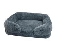 Lit pour chien en fourrure de forme carrée chaude, douce et confortable en | Lit en peluche lavable de forme carrée, matériau en peluche pour la plupart des types d'animaux de compagnie