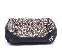 Lit pour Chien et Chat de Petite Race Coussin de Couchage pour Chien Panier Doux et Lavable Canapé pour Chat Imprimé léopard Taille 2XL