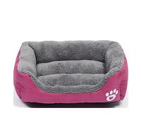 Lit pour Chien et Chat de Petite Race Coussin de Couchage pour Chien Panier Doux et Lavable Canapé pour Chat Rose Rouge Taille M