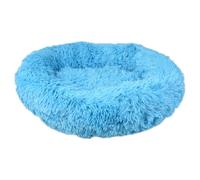 Lit Pour Chien Flamant Rose Rond Bleu En Peluche Antidérapant Lavable À 30°C