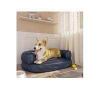 Lit pour chien - Haba - Ergonomique - Similicuir - 60x42cm - Bleu foncé