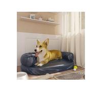 Vidaxl Lit Pour Chien Ergonomique Mousse Bleu Foncé 75x53cm Similicuir