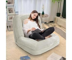 Lit pour chien humain, convertible avec 2 oreillers doux pour chambre à coucher, salon, bureau, vert, avec 5 positions réglables, tatami, pouf