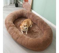Lit pour Chien Humain pour Adultes, Lit Long pour Chien De Taille Humaine, Housse Amovible, Lavable, Imperméable, Conception Orthopédique(Size:190x115x35CM,Color:Kaki)