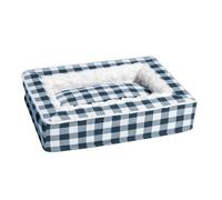 Lit pour chien - Lit amovible et lavable pour chien - Lit doux et apaisant à motif tartan anti-anxiété - Accessoires pour la maison pour chien, chat, petit, moyen et grand animaux de compagnie, rouge