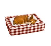 Lit pour chien - Lit amovible et lavable pour chien - Lit doux et apaisant à motif tartan anti-anxiété - Accessoires pour la maison pour chien, chat, petit, moyen et grand animaux de compagnie, rouge