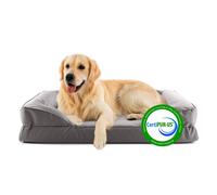 Lumaland Lit orthopédique pour l'intérieur et l'extérieur - Canapé Ergonomique pour Chien - 110 x 75 cm - Idéal pour Les Grands Chiens - Fond antidérapant - Rembourrage et Housse lavables - Panier