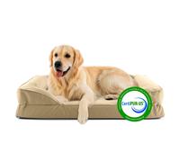 Lumaland Lit orthopédique pour l'intérieur et l'extérieur - Canapé Ergonomique pour Chien - 110 x 75 cm - Idéal pour Les Grands Chiens - Fond antidérapant - Rembourrage et Housse lavables - Panier