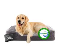 Lumaland Lit orthopédique en Velours côtelé - Canapé Ergonomique pour Chien - 110 x 75 cm - pour Grands Chiens - Fond antidérapant - Rembourrage et Housse lavables - Panier pour Chien avec Mousse à