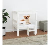 822368 vidaXL Lit pour chien Blanc 55,5x53,5x60 cm Bois de pin solide