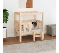 Lit pour Chien Marron Miel 105,5x83,5x100cm Bois de Pin Solide Couchage vidaXL