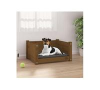 Lit pour chien Marron miel 55,5x45,5x28 cm Bois massif de pin 821445