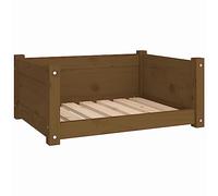 Lit pour chien Marron miel 65,5x50,5x28 cm Bois de pin solide