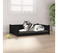 Vidaxl Lit Pour Chien Noir 65,5x50,5x28 Cm Bois De Pin Solide